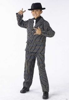 Boys Child Black Pin Stripe Gangster Gangsta Suit Tux Costume