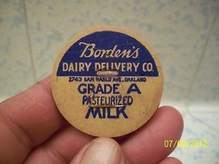 bordens dairy oakland calfornia milk caps vintage milk caps lot of 6