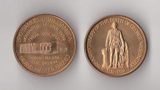 1982 George Washington 250th Anniversary Commemorative Coin/Token