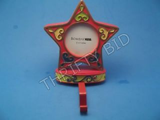 BOMBAY KIDS Stocking Holder / Picture Frame 3 x 3 RED USED Christmas 
