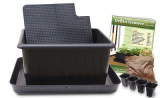 UrBin Grower Kit self watering container with amendments in Black or 