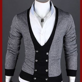 mens online clothes shopping Double breasted cardigan sweaters for men 