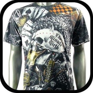 Minute Mirth T Shirt Tattoo Skull Punk Rock N39 Sz M L Graffiti bmx 