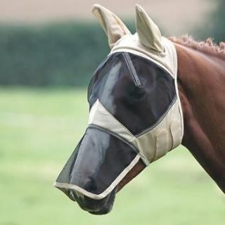 SUMMER SALE Full Face FLY Mask/Hood/Veil with nose XS,S,M,L,XL BLK 