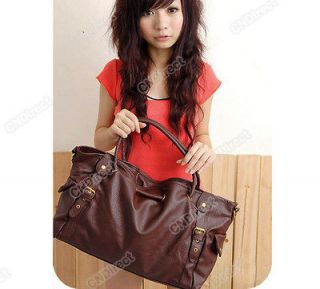   Korean Women Lady PU Leather Handbag Shoulder Bag Dark Brown #I