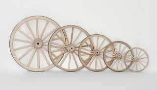 Amish Cannon Wheels Wooden Wagon Rustic Yard Outdoor Ornamental 