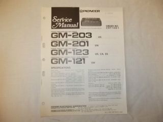   GM 203 GM 121 Power Amplifier for Car Stereo Original Service Manual