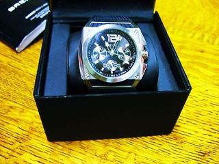 450 BREIL MILANO GEAR MENS WATCH NEW IN BOX  Stainless with Black 
