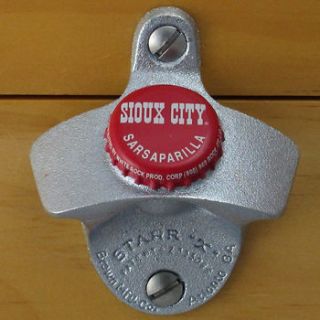 Sioux City Sarsaparilla BOTTLE CAP Starr X Wall Mount Bottle Opener 
