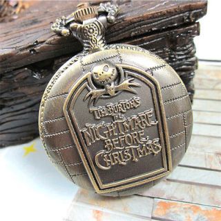Tim Burtons The Nightmare Before Christmas Pocket Watch Necklace 