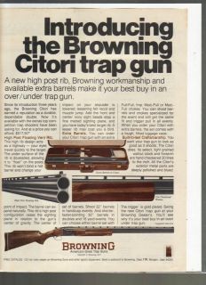 GUN ADVERTISEMENT BROWNING CITORI TRAP GUN 1977
