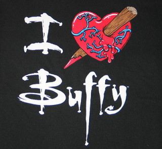 Buffy The Vampire Slayer I Heart Buffy Stake T Shirt, NEW UNWORN