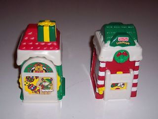 Fisher  price little people Christmas village buildings lot