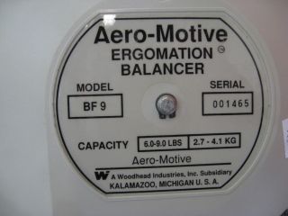 NEW AERO MOTIVE ERGOMATION BALANCER CAPACITY 6.0/9.0 LBS 6.6 FT MODEL 