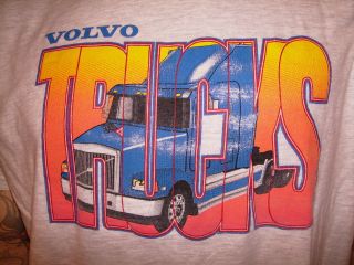 vtg VOLVO TRUCKS T SHIRT Semi Trucker Truck Driver ADULT XL Free USA 