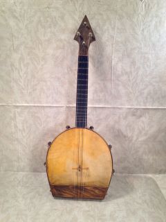 Old 4 String Banjo Ukelele, 23.25 Long, Unknown Maker Unique Design