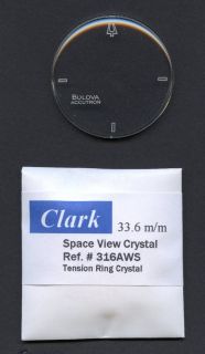 Bulova Accutron Spaceview Crystal # 316AWS 316 AWS