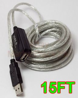 USB 2.0 EXTENSION CABLE W/ BOOSTER 15FT EXTENDER CABLE 5M A A