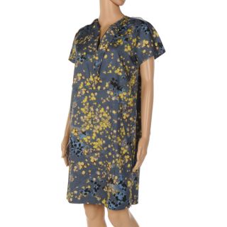 SQ 188 CACHAREL Blue/Yellow Print Knee Length Shift Dress Size UK 10 