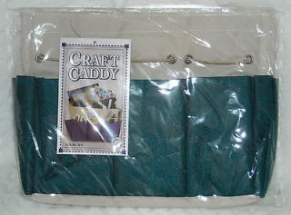   pocket Canvas Fabric Craft Caddy Organizer w Handles 10x4x8.5
