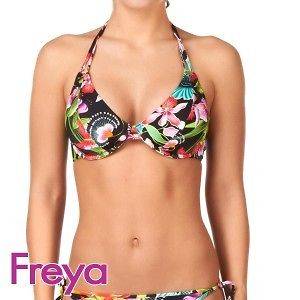 Freya Calypso Underwire Womens Halter Bikini Top   Black