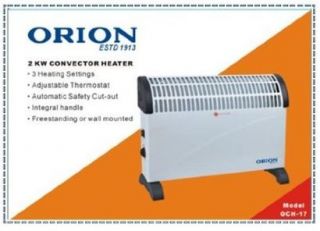 2KW Orion Convector Heater Electric Wall Mounting Free Standing with 