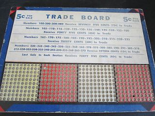 Vintage 5 cent Trade Board #400 Salesboards of Distinction 1 punched
