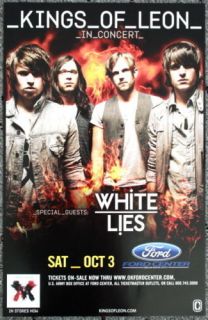 KINGS OF LEON promotional CONCERT POSTER white lies
