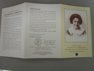 VENERABLE RACHELA AMBROSINI, Relic Card, nr catholic no theca
