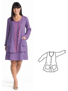 FLAX 10 Bold POCKETED COVER Linen Tunic/Top Jacket M/L U PIK Color NEW 