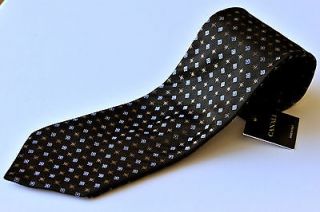 100% AUTHENTIC CANALI MENS BLACK SILK NECK TIE NEW NWT MADE IN ITALY
