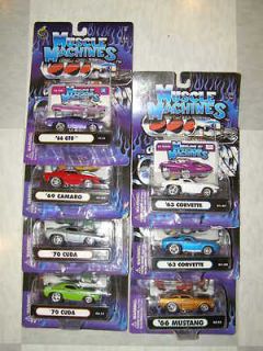 64 MUSCLE MACHINES 60s & 70s MUSCLE CAR LOT 7 CARS MIBP