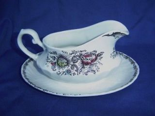 Very Nice Staffordshire Ridgway Multi Color Clifton Gravy Boat