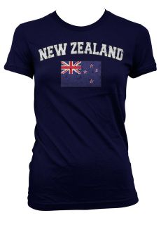 New Zealand Soccer Country Flag Football Girl T shirt