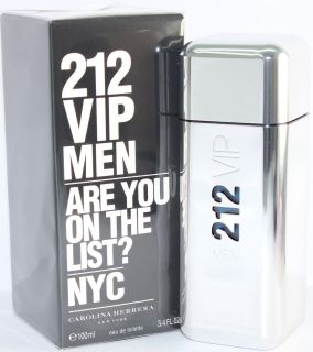212 VIP NYC BY CAROLINA HERRERA 3.4 OZ EDT SPRAY FOR MEN NEW IN BOX