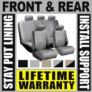   Gray Complete Full Car Seat Covers Set   Oem Solid Rear Truck Suv Egb