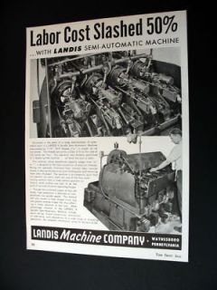 Landis 4 Spindle Semi Automatic Machine 1956 print Ad