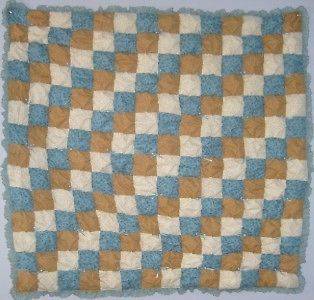 Blue & Brown Baby Boy Puff Biscuit Quilt Kit w/ Pattern