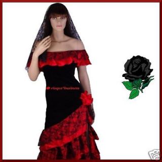 Spanish Senorita Carmen Miranda Flamenco Dancer Fancy Dress Costume 