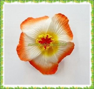 10 orange Foam Hawaiian flowers Hibiscus Flowers bridal hair clip 9cm
