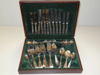 SILVER PLATED 55 PIECE KINGS CUTLERY CANTEEN OF CUTLERY BOXED SET