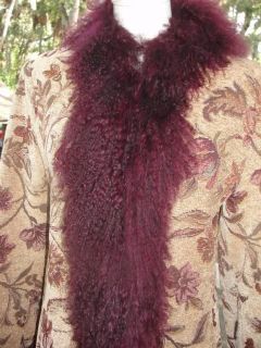 John Caruana Vintage Fashion Mongolian Lamb Trimmed Coat Size M