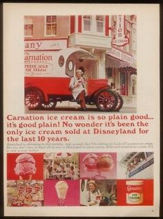   Disneyland store & ice cream truck photos Carnation Ice Cream print ad