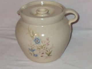 CASEY POTTERY MARSHALL,TEXAS HAND TURNED LIDDED PITCHER WITH FLORAL 