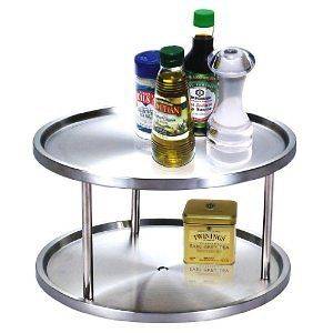 Cook N Home 10 1/2 Inch 2 Tier Lazy Susan Spice Rack Turntable Storage 