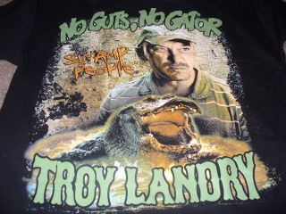 Swamp People Troy Landry Mens Black History Chanel Shirt Large L