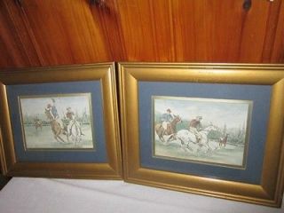 TWO VINTAGE FRAMED HORSE POLO PICTURES