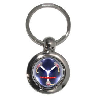 Flux Capacitor Design Chunky Circular Keyring for Back to Future fans 