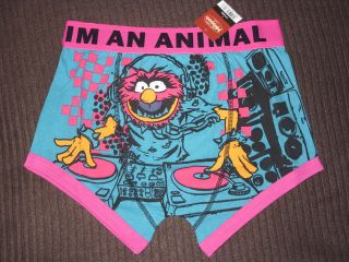 BNWT THE MUPPETS CARTOON CHARACTER MENS ANIMAL BOXER SHORTS TURQUOISE 