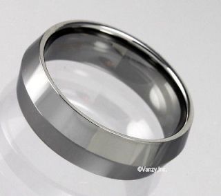 8mm Center Point SOLID Tungsten Carbide Comfort Fit Ring Band Size 13